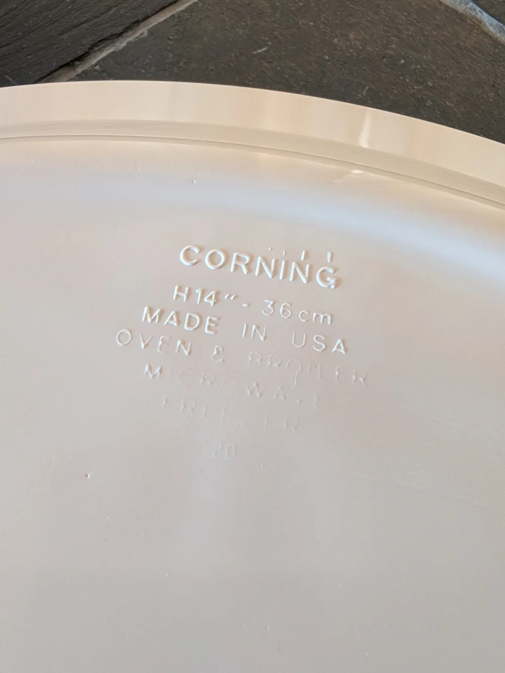 Corningware Casual Elegance White Oval Serving Platter with Embossed Leaf Accent